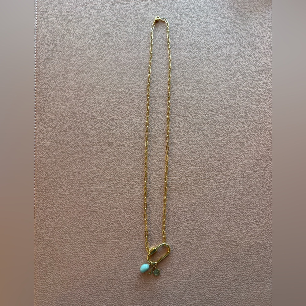 Paper clip Chain Carabiner Charm Necklace